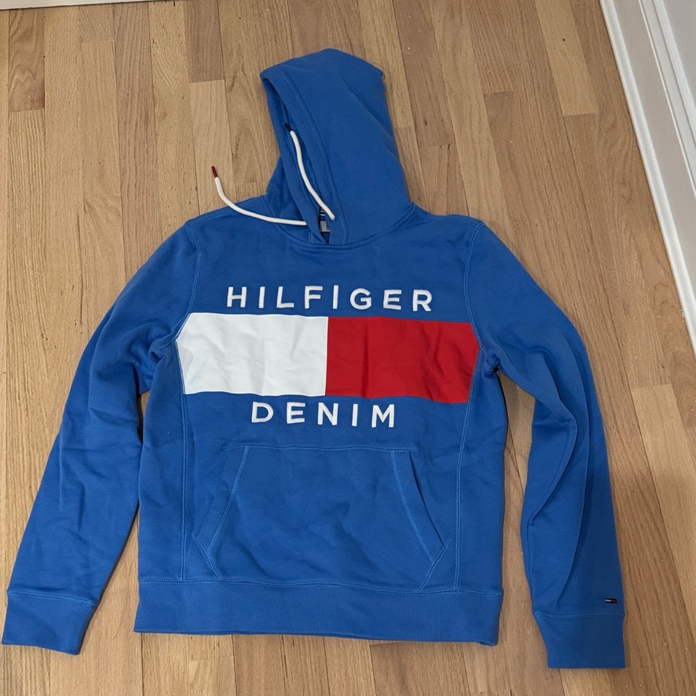 Tommy Hilfiger Blue and Red Hoodie